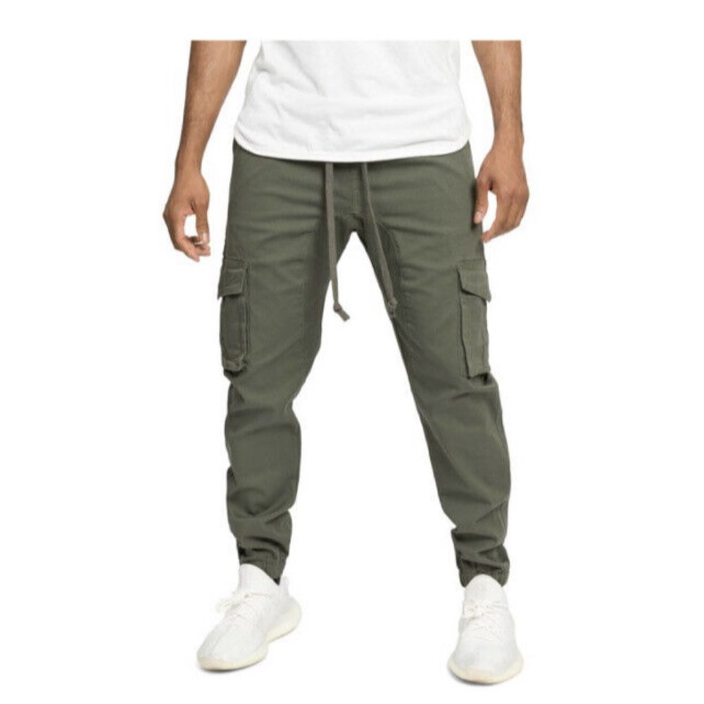 Victorious Men's Jogger Twill Cargo Pants small olive